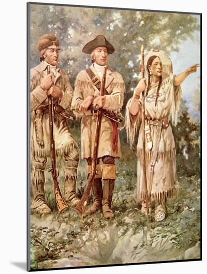 Lewis and Clark with Sacagawea-Edgar Samuel Paxson-Mounted Giclee Print