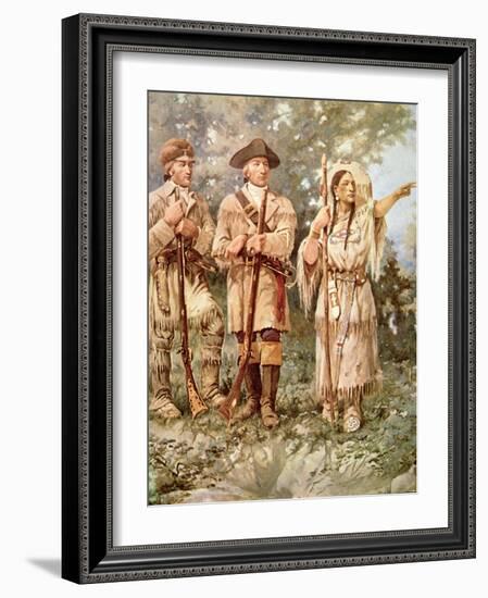 Lewis and Clark with Sacagawea-Edgar Samuel Paxson-Framed Giclee Print