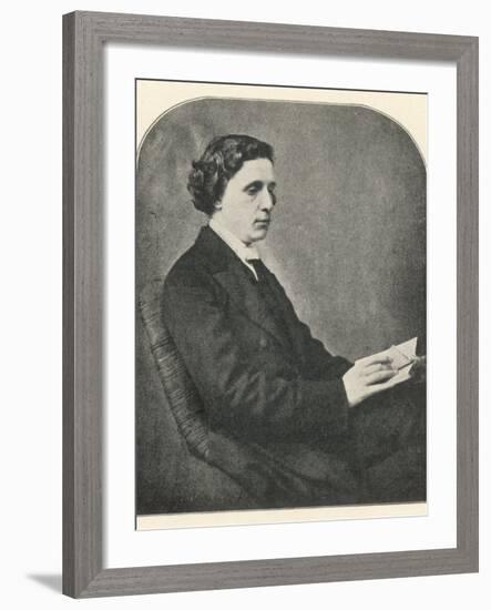 Lewis Carroll alias Charles Lutwidge Dodgson, English Mathematician, Clergyman and Writer-null-Framed Photographic Print