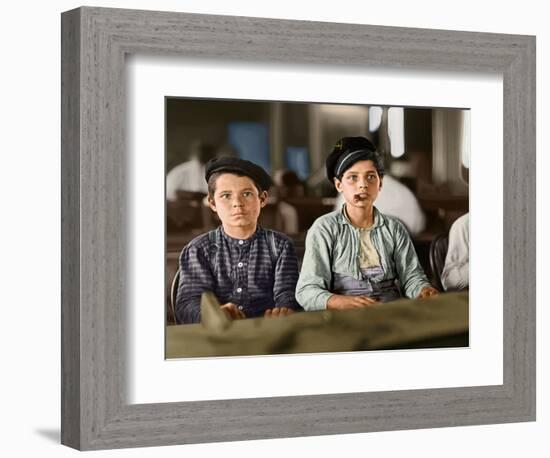 Lewis_Hine,Cigarmakers, Tampa, Florida 1909 (Coloured Photo)-Lewis Wickes Hine-Framed Giclee Print