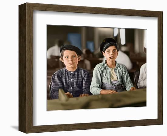 Lewis_Hine,Cigarmakers, Tampa, Florida 1909 (Coloured Photo)-Lewis Wickes Hine-Framed Giclee Print