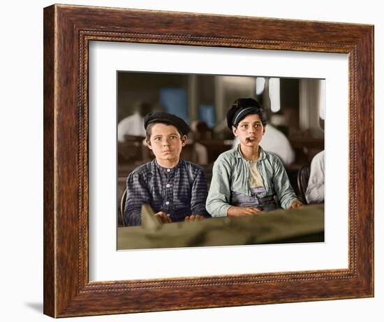 Lewis_Hine,Cigarmakers, Tampa, Florida 1909 (Coloured Photo)-Lewis Wickes Hine-Framed Giclee Print