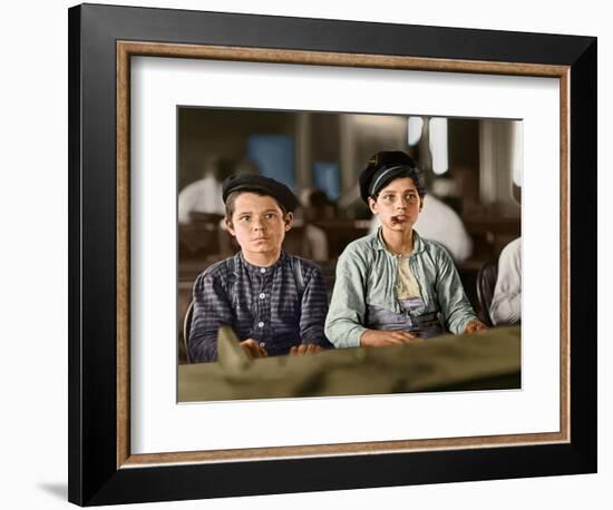 Lewis_Hine,Cigarmakers, Tampa, Florida 1909 (Coloured Photo)-Lewis Wickes Hine-Framed Giclee Print