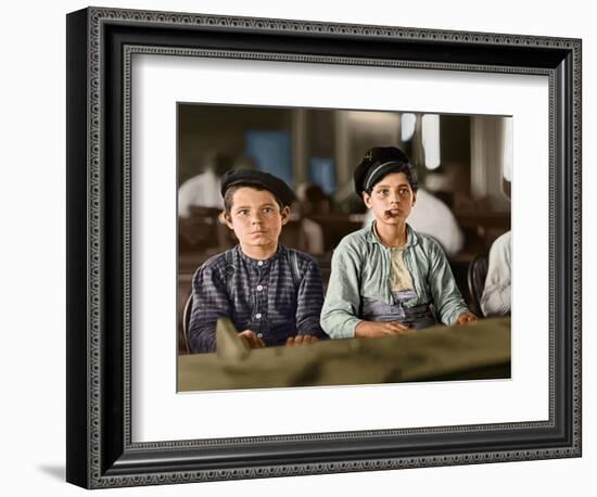 Lewis_Hine,Cigarmakers, Tampa, Florida 1909 (Coloured Photo)-Lewis Wickes Hine-Framed Giclee Print