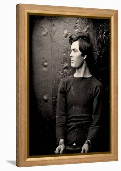 Lewis Powell in Wrist Irons aboard the USS Saugus, 1865 (Photo)-Alexander Gardner-Framed Premier Image Canvas