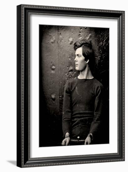 Lewis Powell in Wrist Irons aboard the USS Saugus, 1865 (Photo)-Alexander Gardner-Framed Giclee Print