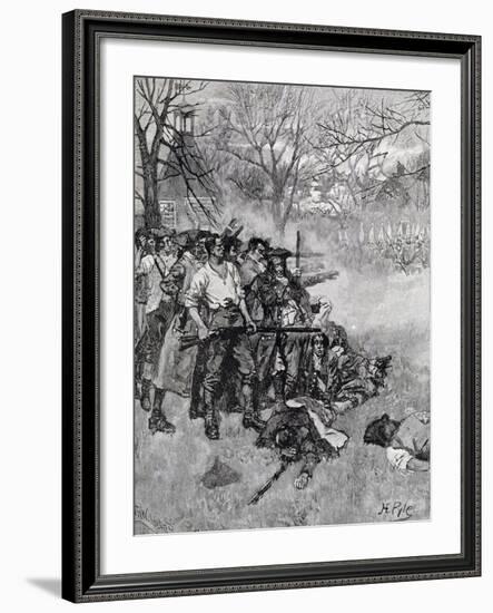 Lexington Green, Harper's Magazine, c.1883-Howard Pyle-Framed Giclee Print