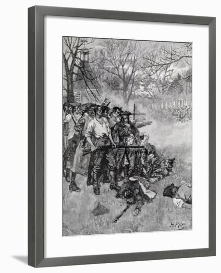 Lexington Green, Harper's Magazine, c.1883-Howard Pyle-Framed Giclee Print