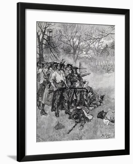 Lexington Green, Harper's Magazine, c.1883-Howard Pyle-Framed Giclee Print