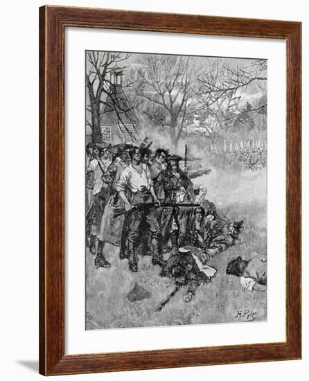 Lexington Green, Harper's Magazine, c.1883-Howard Pyle-Framed Giclee Print