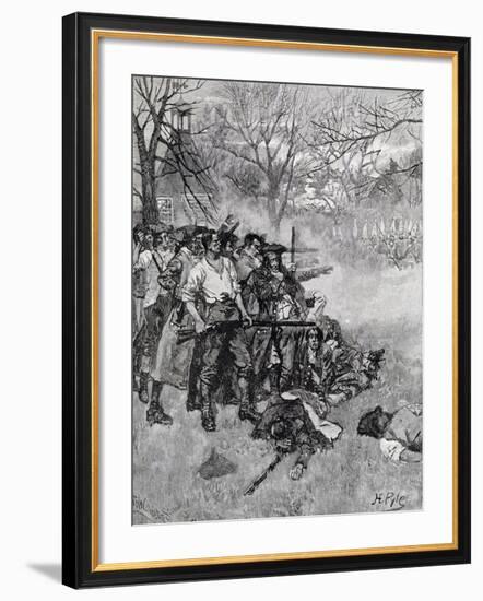 Lexington Green, Harper's Magazine, c.1883-Howard Pyle-Framed Giclee Print