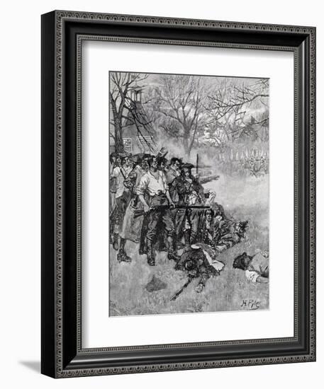 Lexington Green, Harper's Magazine, c.1883-Howard Pyle-Framed Giclee Print