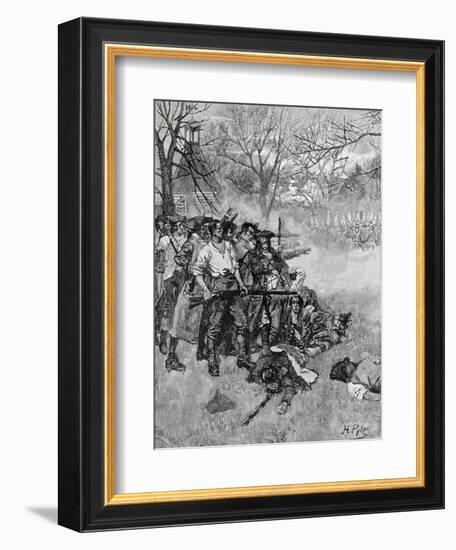 Lexington Green, Harper's Magazine, c.1883-Howard Pyle-Framed Giclee Print