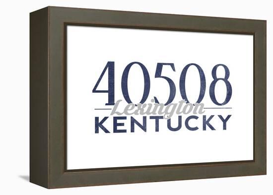 Lexington, Kentucky - 40508 Zip Code (Blue)-Lantern Press-Framed Stretched Canvas