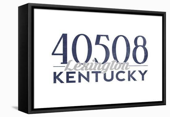 Lexington, Kentucky - 40508 Zip Code (Blue)-Lantern Press-Framed Stretched Canvas