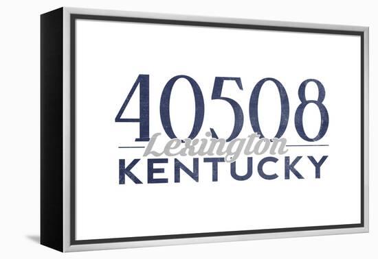 Lexington, Kentucky - 40508 Zip Code (Blue)-Lantern Press-Framed Stretched Canvas