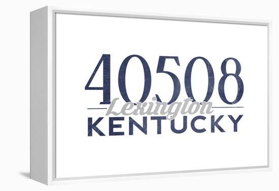 Lexington, Kentucky - 40508 Zip Code (Blue)-Lantern Press-Framed Stretched Canvas