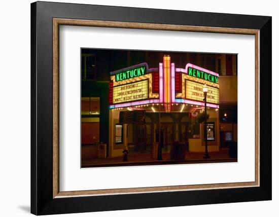 Lexington Kentucky neon marquee sign for movie theater saying Kentucky-null-Framed Photographic Print