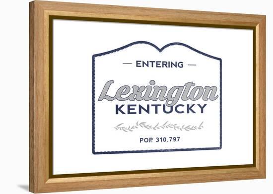 Lexington, Kentucky - Now Entering (Blue)-Lantern Press-Framed Stretched Canvas