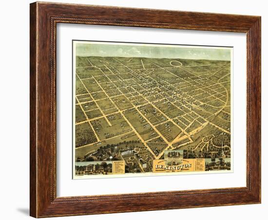 Lexington, Kentucky - Panoramic Map-Lantern Press-Framed Art Print