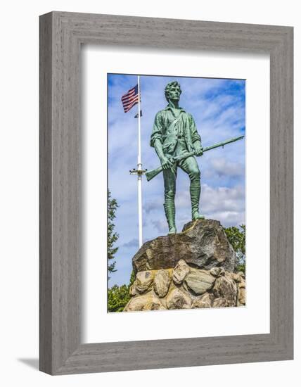 Lexington Minute Man Patriot Statue, Lexington Battle Green, Massachusetts.-William Perry-Framed Photographic Print