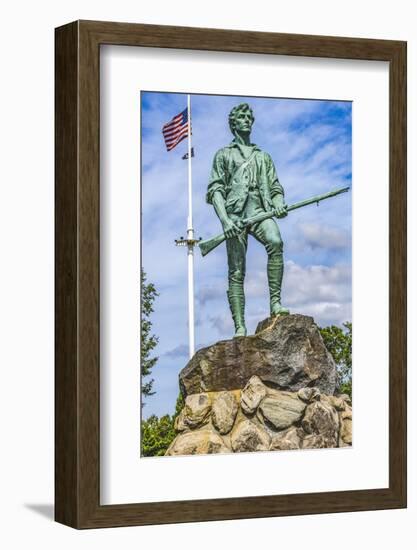 Lexington Minute Man Patriot Statue, Lexington Battle Green, Massachusetts.-William Perry-Framed Photographic Print