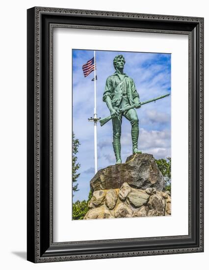 Lexington Minute Man Patriot Statue, Lexington Battle Green, Massachusetts.-William Perry-Framed Photographic Print