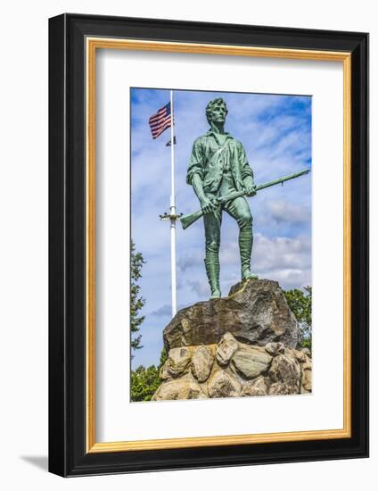 Lexington Minute Man Patriot Statue, Lexington Battle Green, Massachusetts.-William Perry-Framed Photographic Print