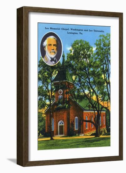 Lexington, VA, Exterior View of the Lee Memorial Chapel, Washington and Lee University-Lantern Press-Framed Art Print