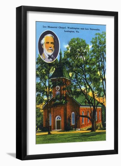 Lexington, VA, Exterior View of the Lee Memorial Chapel, Washington and Lee University-Lantern Press-Framed Art Print