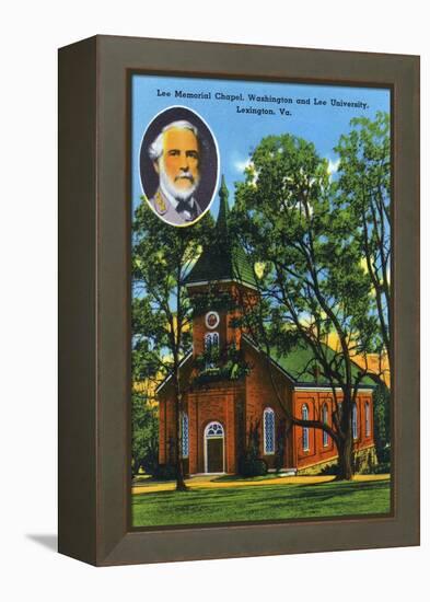 Lexington, VA, Exterior View of the Lee Memorial Chapel, Washington and Lee University-Lantern Press-Framed Stretched Canvas