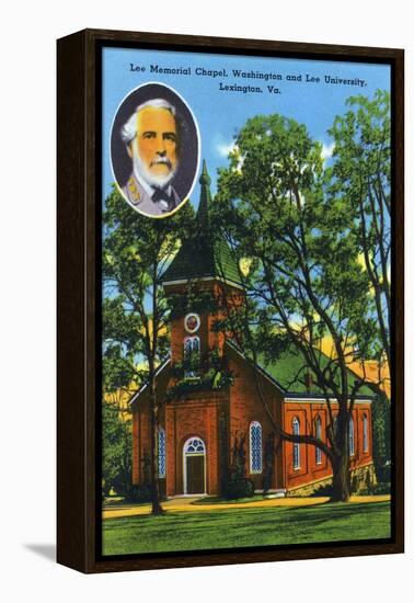 Lexington, VA, Exterior View of the Lee Memorial Chapel, Washington and Lee University-Lantern Press-Framed Stretched Canvas