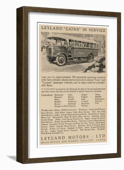 Leyland Lion Motor Bus-null-Framed Art Print