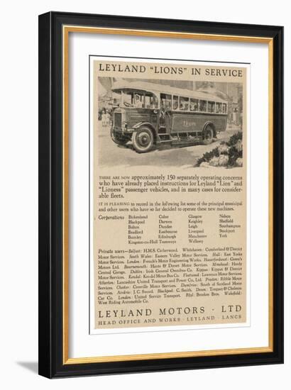 Leyland Lion Motor Bus-null-Framed Art Print