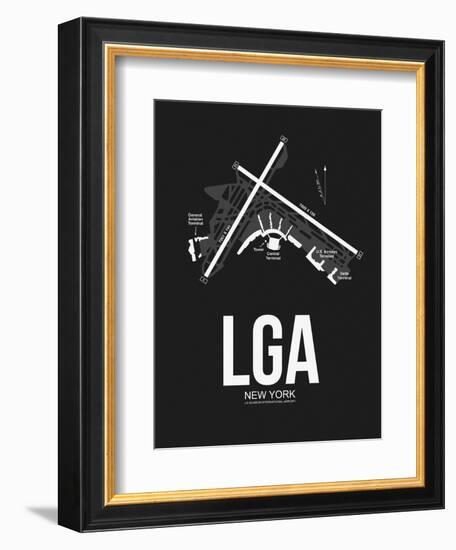 LGA New York Airport Black-NaxArt-Framed Art Print