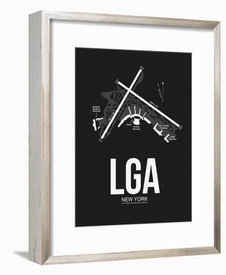 LGA New York Airport Black-NaxArt-Framed Art Print