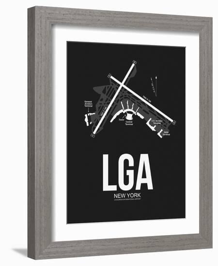 LGA New York Airport Black-NaxArt-Framed Art Print