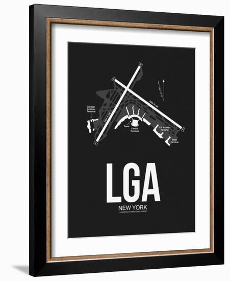 LGA New York Airport Black-NaxArt-Framed Art Print