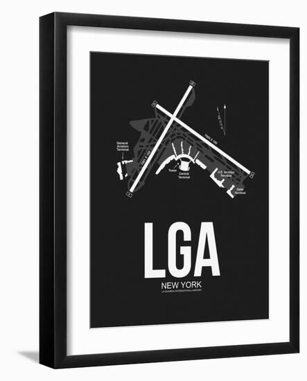 LGA New York Airport Black-NaxArt-Framed Art Print