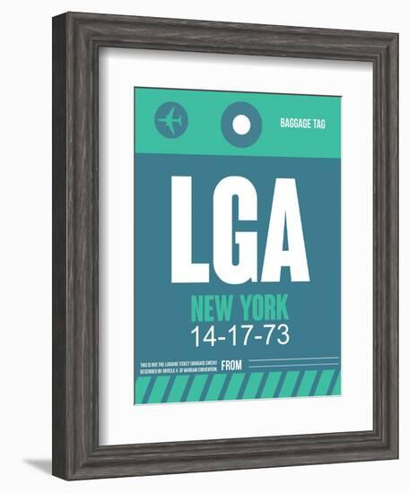 LGA New York Luggage Tag 2-NaxArt-Framed Art Print