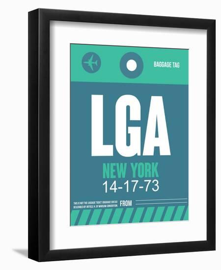 LGA New York Luggage Tag 2-NaxArt-Framed Art Print