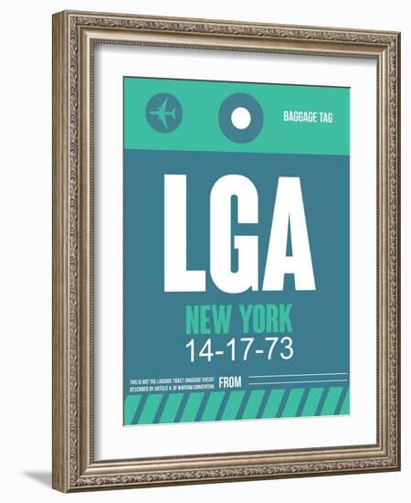 LGA New York Luggage Tag 2-NaxArt-Framed Art Print