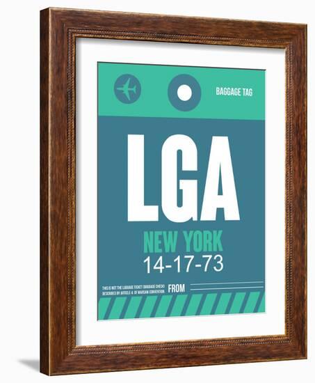 LGA New York Luggage Tag 2-NaxArt-Framed Art Print