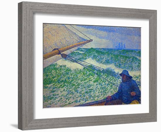 Lhomme a la barre - Man at the helm-Theo van Rysselberghe-Framed Giclee Print