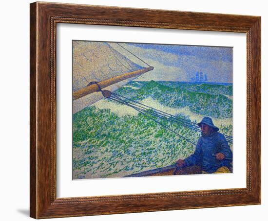 Lhomme a la barre - Man at the helm-Theo van Rysselberghe-Framed Giclee Print