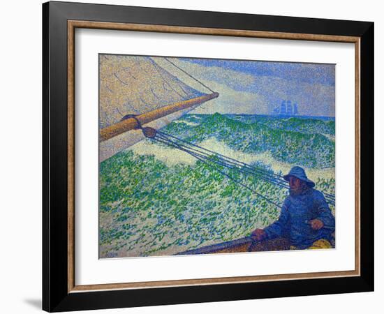 Lhomme a la barre - Man at the helm-Theo van Rysselberghe-Framed Giclee Print