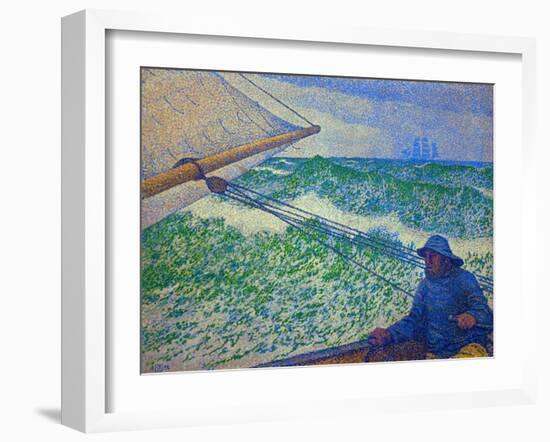 Lhomme a la barre - Man at the helm-Theo van Rysselberghe-Framed Giclee Print