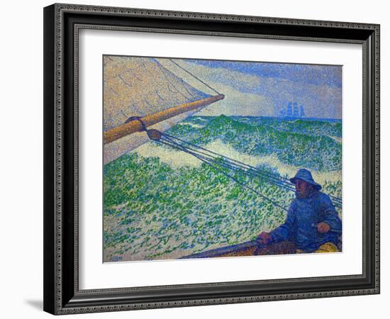 Lhomme a la barre - Man at the helm-Theo van Rysselberghe-Framed Giclee Print