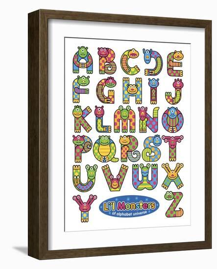 Li'l Monsters of Alphabet Universe-Ron Magnes-Framed Giclee Print