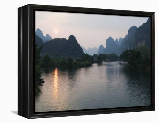 Li River in Yangshuo, Near Guilin, Guangxi Province, China-Kober Christian-Framed Premier Image Canvas